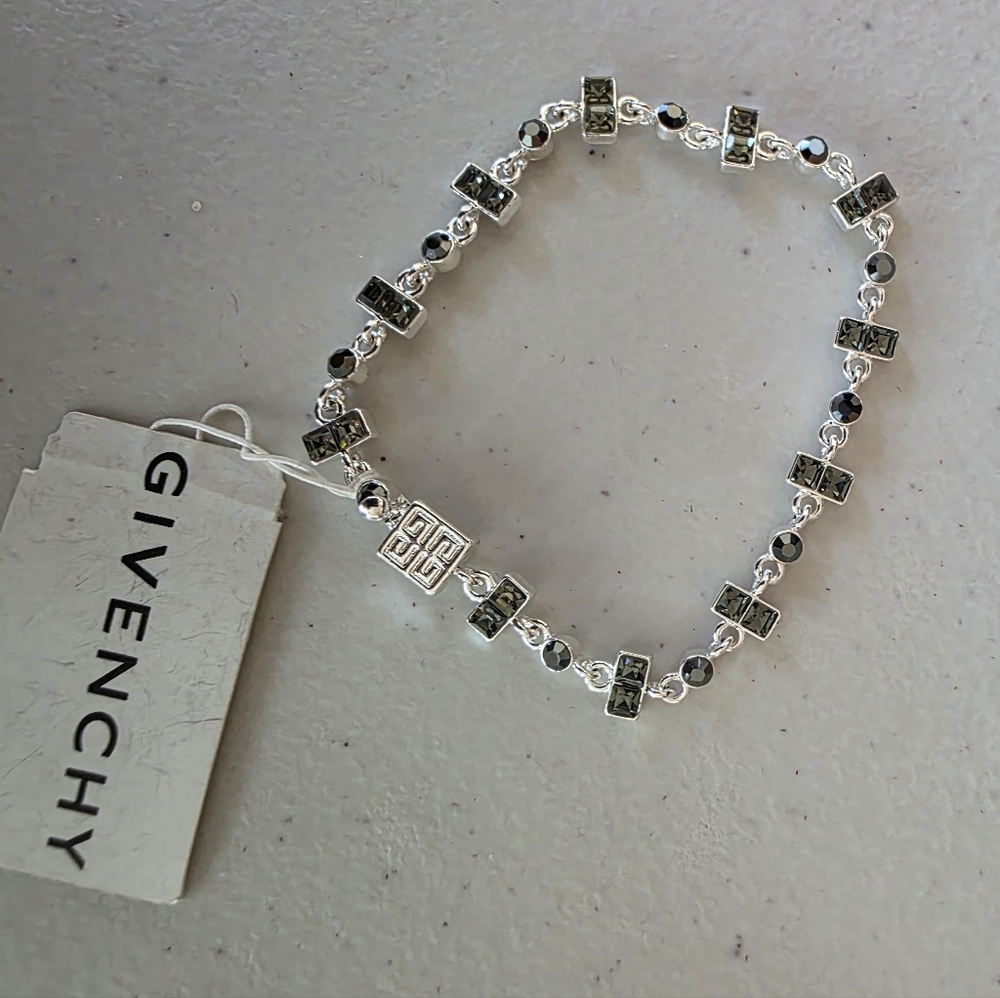 Givenchy Silver Tone and Gray Bracelet
